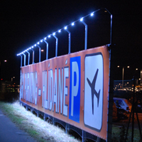 LED osvětlení billboardu u letiště Praha